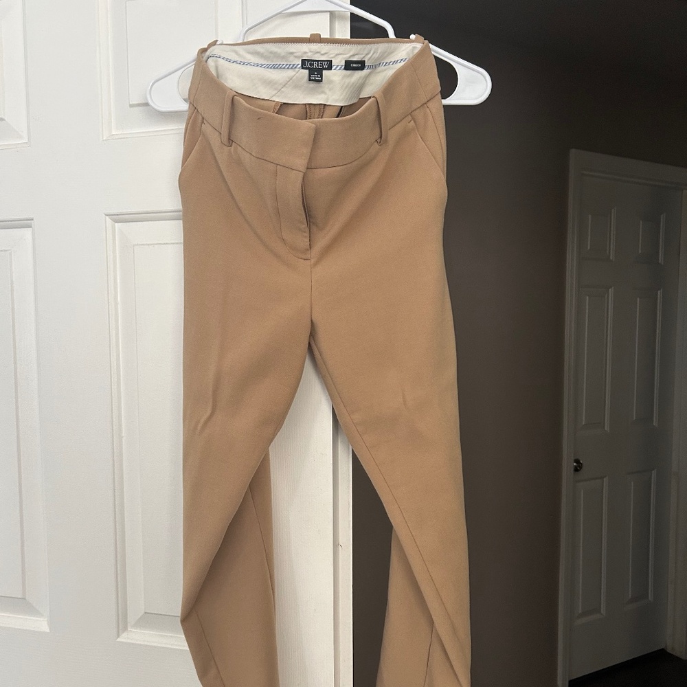 JCrew Midrise Cameron Pants in tan Size 8